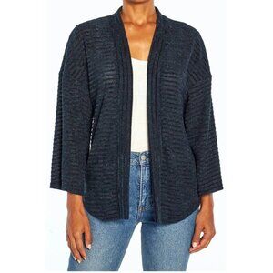 NWT Three Dots Sandra Wide Sleeve Open Front Cardigan in Dark Sapphire Sz. L